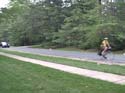 Sidewalk without a curb.