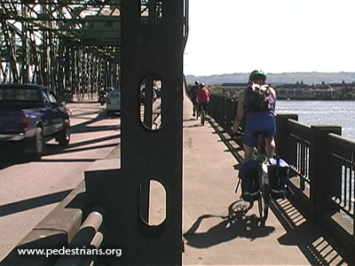 Interstate 5 Bridge with  sidewalk
