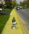 Photo - Fire plug centered in sidewalk
